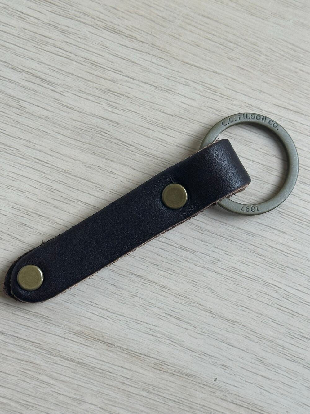 Filson Bridle Brown Leather Keychain - New